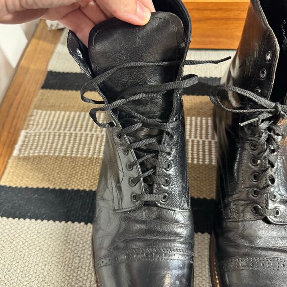 Stacy Adams Boot Men 11D Madison Boot High Top Biscuit Toe Black Leather Classic - Picture 11 of 11